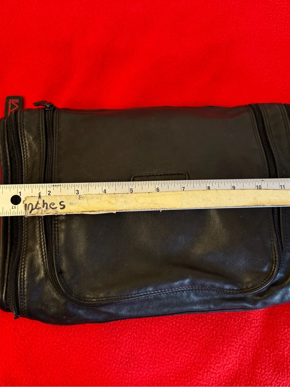 Vintage Tumi Black Zip Men's Leather Toiletry Bag Top Handle Travel Business
